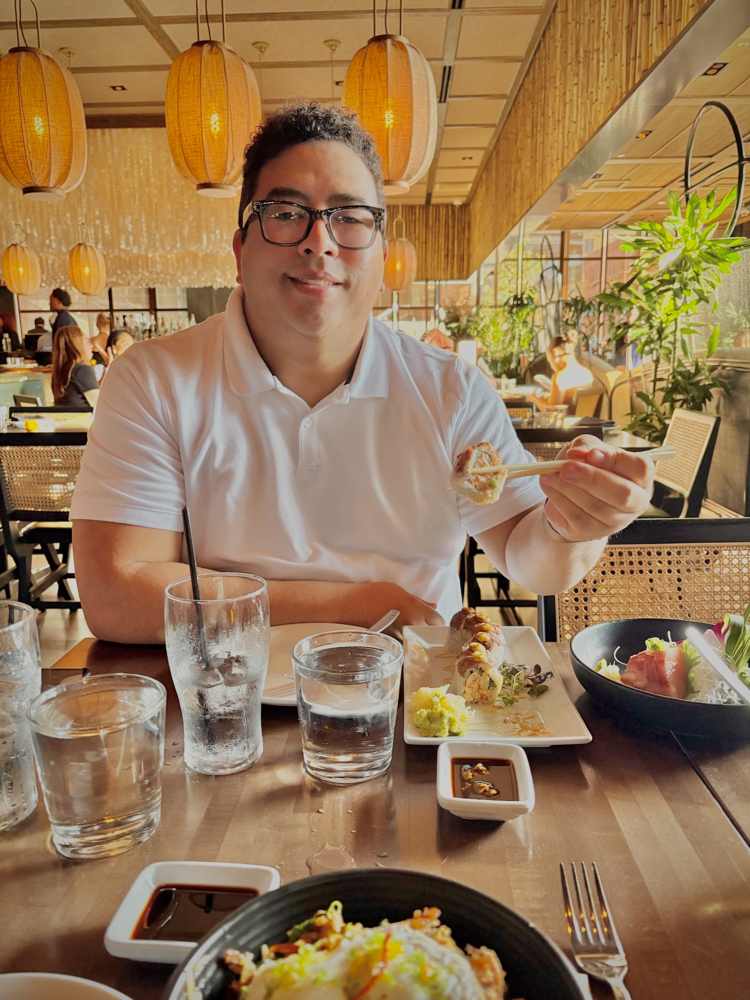David at a restaurant