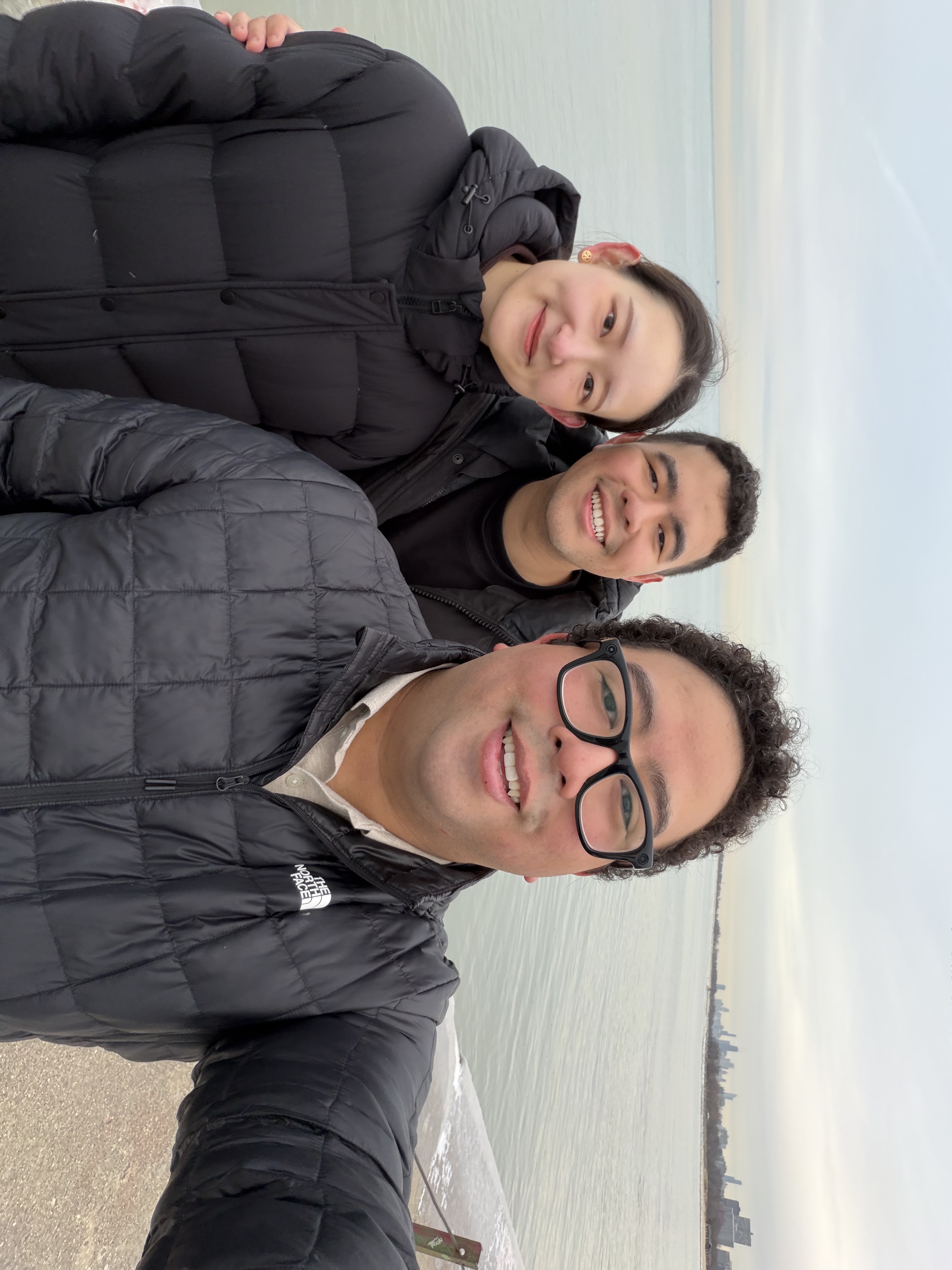 David with friends by Lake Michigan